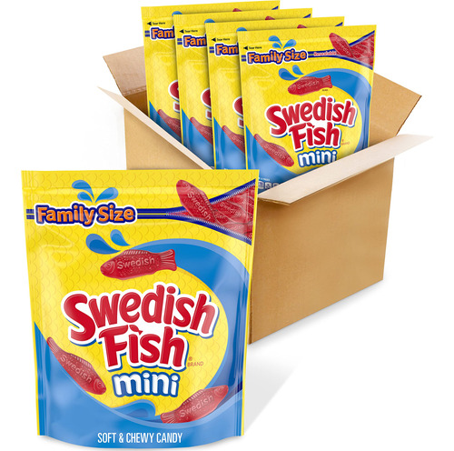 Swedish Fish Mini Caramelo Suave Y Masticable, Tamano Famili