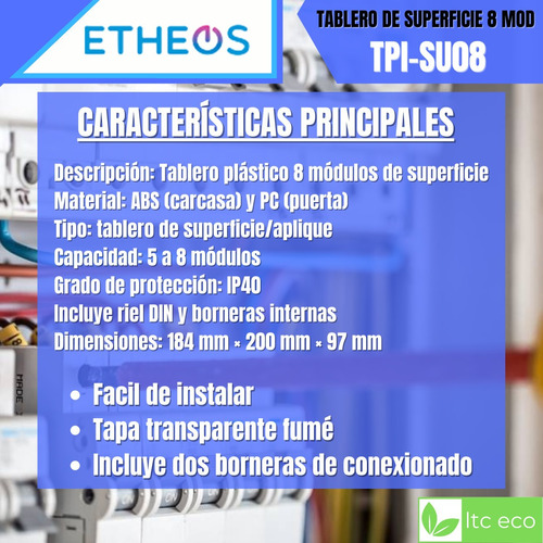 Tablero Caja Para Termicas De Aplicar 8 Modulos Exterior