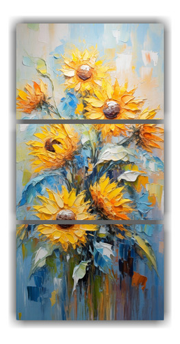 75x150cm Pintura Moderna De Girasoles En Lienzo Flores