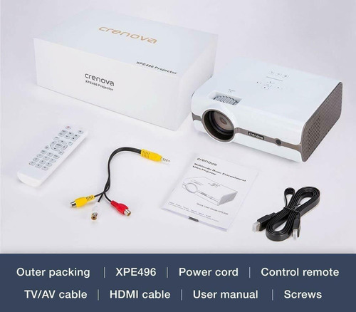 Proyector Led Crenova Xpe496 2200 Lumens Hdmi/sd/usb/tv
