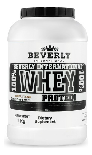 Proteína 100% Whey Beverly 1 Kg 26 Servicios Sabor Chocolate