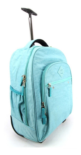 Mochila De Rodinha Sestini Crinkle 075500-80 Turquesa
