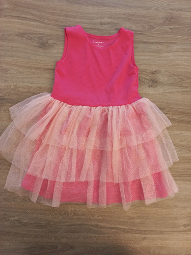 Vestido Importado Rosa Falda De Tul Con Brillos Nena 5 Años 