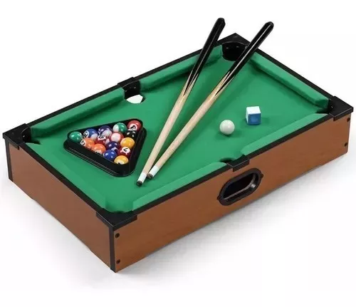 Jogo Sinuca Snooker Mini Mesa Bilhar 51cm Portátil Infantil