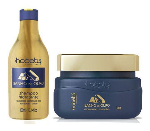 Imagem 1 de 1 de Kit Hobety Banho De Ouro Shampoo 300 Ml+ Mascara 300gr