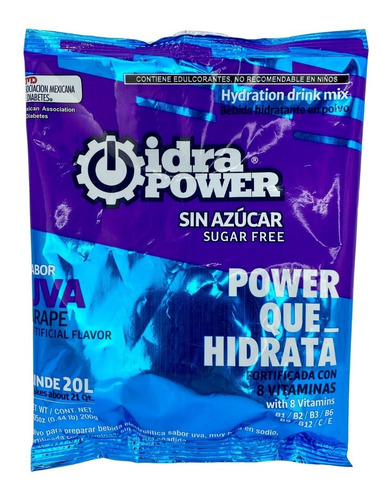 Idrapower Uva 2pzs Hidratante Sin Azúcar C/electrolitos 200g