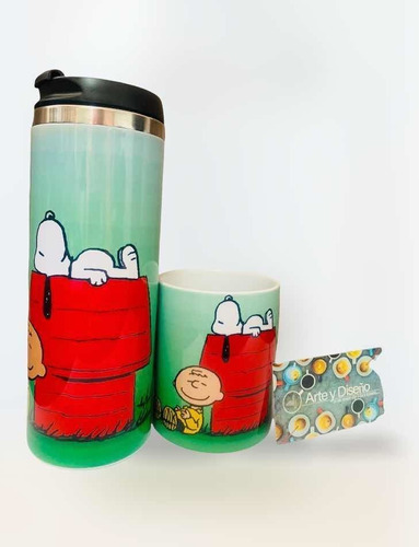 Termo De Snoopy Y Taza Mismo Diseño, Personalizados