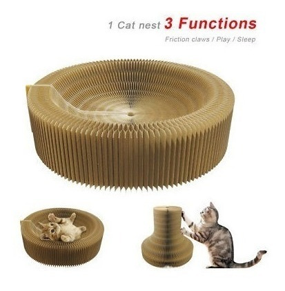 Imagen 1 de 5 de Gato Rayado Tablero Plegable Almohadilla Post Nido Gato Cama