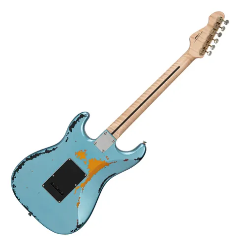 Guitarra Vintage Icon V6 30th Str Anniversary Gun Hill Blue