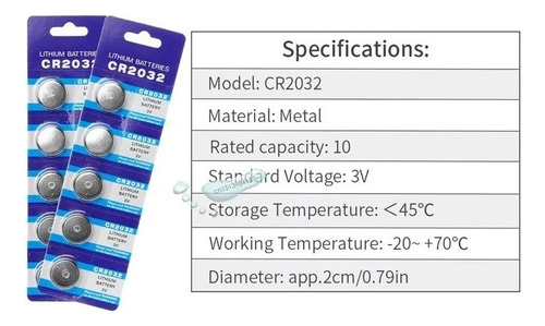 Pack 50 Pilas Botón Litio Cr2032 3v | Envío Gratis