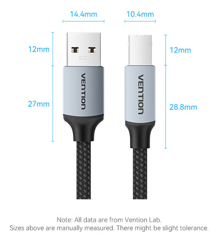 Cabo Reforcado Usb 2.0 Para Usb B Impressora 8m Vention