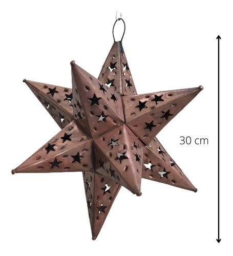 Juego Lampara Estrella Laton 7 Pzas 30 Cm