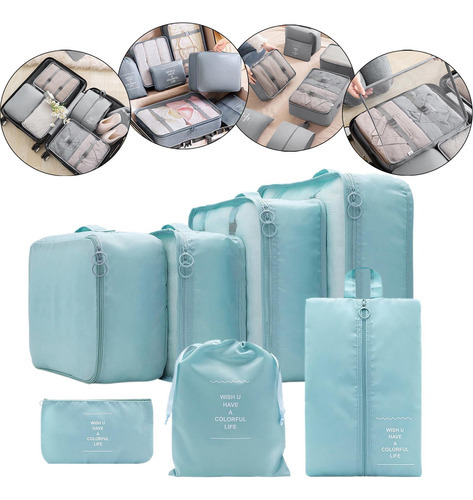 7 cubos de embalaje, bolsas de ropa de gran capacidad, A