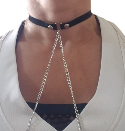 Choker Collar Con Cadenas 