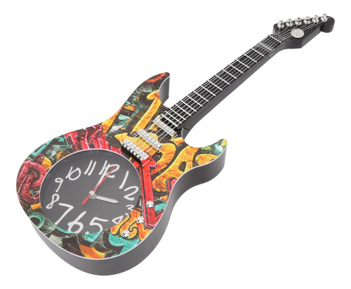 Reloj De Pared Con Forma De Guitarra Que Simula El Tiempo, D