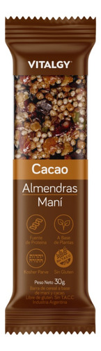 Barras De Cereal Vitalgy Cacao Por 10 Unidades Sin Tacc