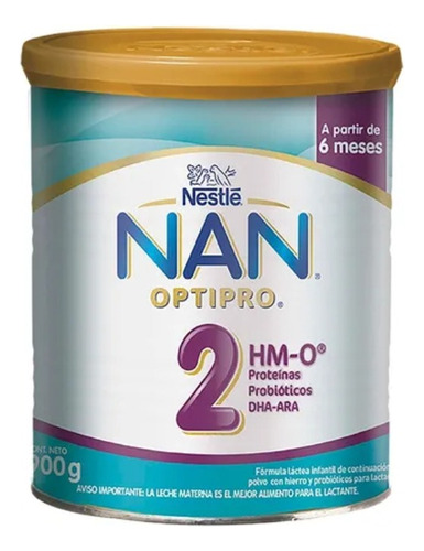 Leche de fórmula en polvo sin TACC Nestlé Formulas Nan Optipro sabor neutro en lata de 1 de 900g - 6  a 12 meses