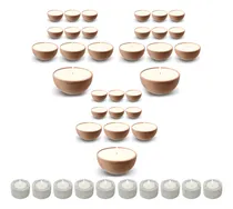 Comprar Velas Aromáticas Soja X30 Cuenco Madera 7x5cm - Vainicoco