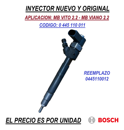 Inyector Mercedes Benz Vito 2.2 Original Bosch 0445110011