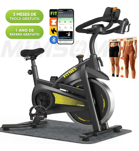 Bicicleta Ergométrica Spinning Mimsom Com Bluetooth e Volante de 15kg