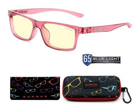 Lentes Gamer Gunnar Kids Cruz Pink Amber Large Bundle Rosado