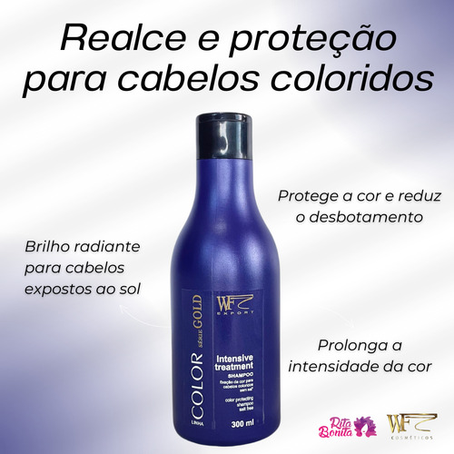 Shampoo Color Wf Para Fixação Da Cor Pós Coloração 300ml