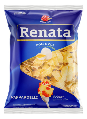 Macarrão de Sêmola com Ovos Pappardelle Renata Pacote 500g