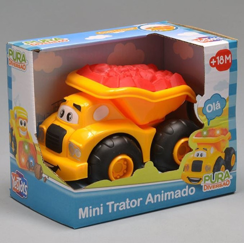 Mini Trator Animado Modelos Sortidos Yes Toys Cor Amarelo