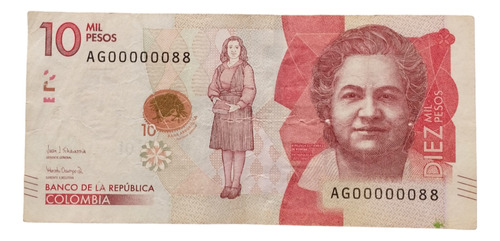 Billete De 10mil Pesos Numeración Baja De Colección 