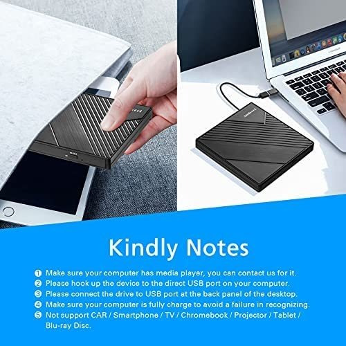 Imagen 6 de 6 de Unidad Dvd Externa Usb 3.0 Usb C Black