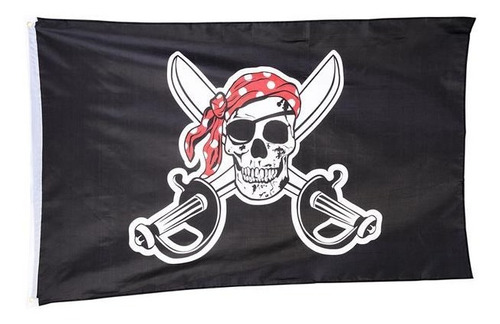 Bandera De Pirata Diseño Calavera 91 Cm X 150 Cm Piratas