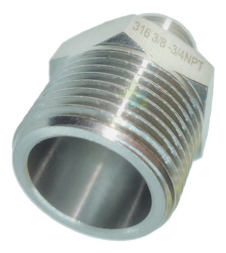 Reducción Tipo Niple De 3/4 A 3/8 Acero Inoxidable