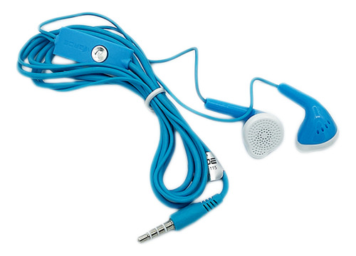 Fone De Ouvido Com Fio Microfone Plug 3.5mm P2 Cor Azul