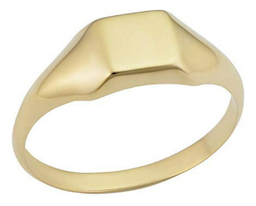 Anillo De Sello Cuadrado De Oro Amarillo De 14 K De 6,9 U200