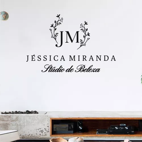 adesivo de parede personalizado decorativo logo salão de beleza cabeleireira  studio