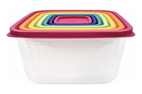 Set 7 Contenedores De Alimentos Mainstays En Plastico Cocina
