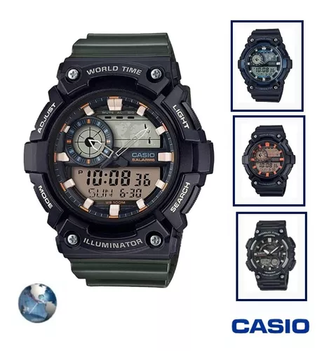 Casio Reloj Hombre Deportivo Digital Hora Mundial Wr 100m