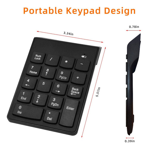 Teclado Numerico Inalambrico Laptop Computadora Usb Portatil