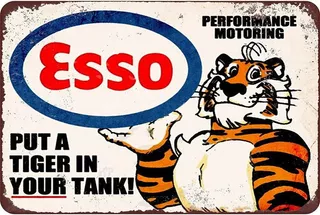 Esso Pone Un Tigre Tu Tanque, Señal De Metal De Clemso...