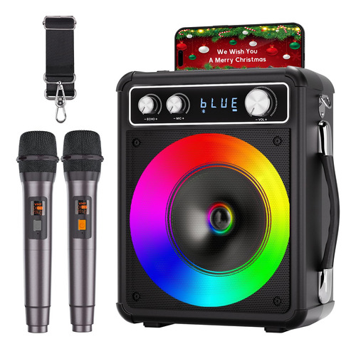 Vosoco Maquina De Karaoke, Altavoz Bluetooth Portatil Con 2