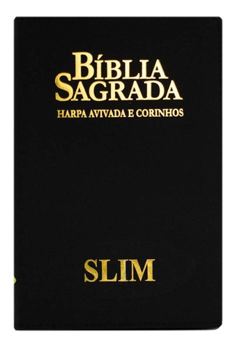 Bíblia Sagrada Rc Slim Com Harpa E Corinhos Média Capa Zíper Preta