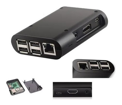 Case Black Abs Para Raspberry Pi 2 E Pi 3 Pi3