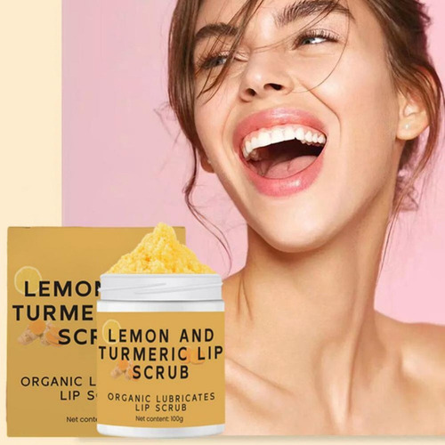 . Exfoliante Labial De Limón Y Cúrcuma For Aclarar Los