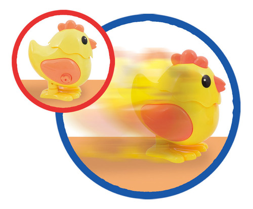 Animales Saltarines Patito A Cuerda Con Movimiento Color Amarillo