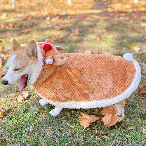 Capa Con Capucha De Reno Para Mascotas (l) Para Navidad, Cál