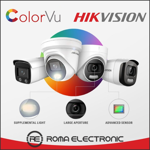 Kit De Seguridad Hikvision Dvr + 4 Camaras 2mp 24hs Color Vu