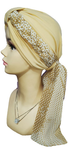 Turbante Tyamia Mujer Algodón Seda Trenza Ligera Color Beige