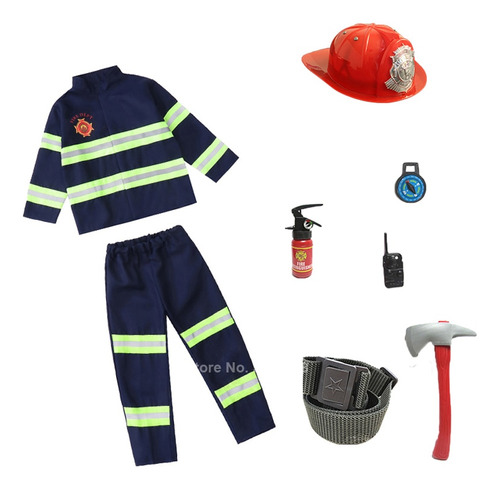 Disfraz De Bombero Para Niños, Traje De Trabajo Sam Fireman