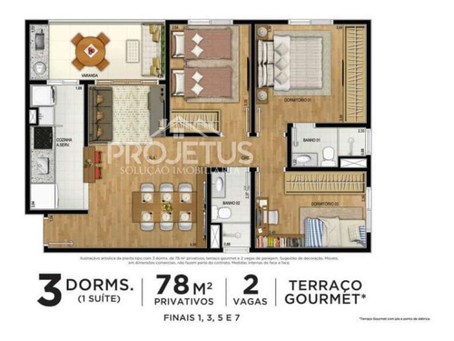 Imagem 22 de 23 de Vendo Apto 78 M², 3 Dorm, 1 Suítes, 2 Vagas No Cond Orizon V - 197779