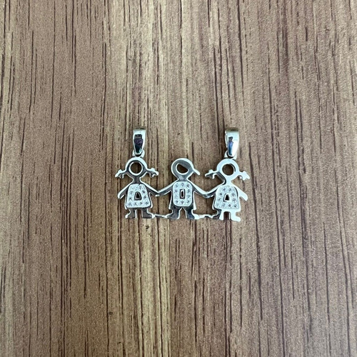 Imagen 5 de 9 de Dije Niñas Y Niño De Plata 925 Con Circonias Agálea Joyería